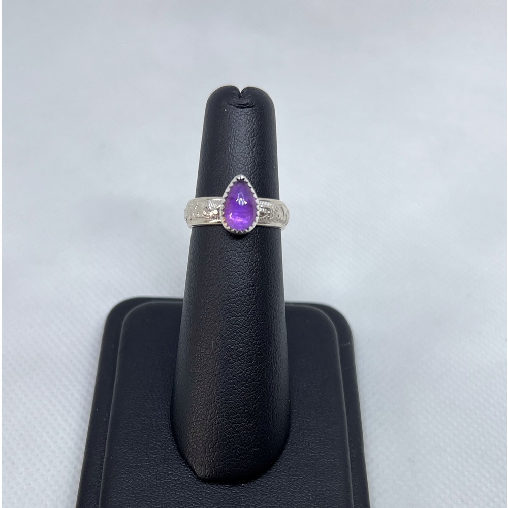 Amethyst Ring Handmade (9x6mm pear shaped)